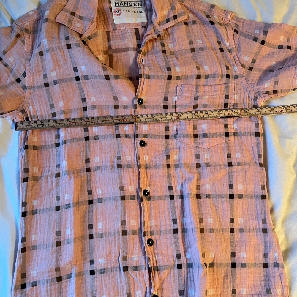 Hansen garments Pink Plaid Button-Up Shirt - Picture 2 of 16